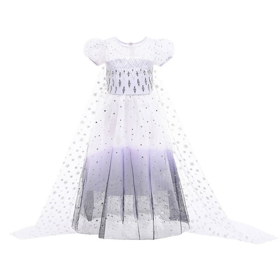3-9T Girls Ice Queen 2 Dress Up Costume Dress Birthday Christmas Princess Party Outfit