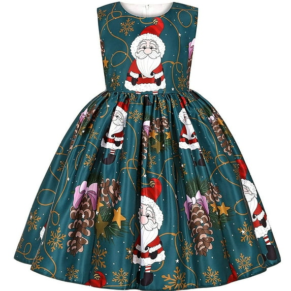 3-9Y Girls Christmas Dress Fancy Halloween Festival Party Costume