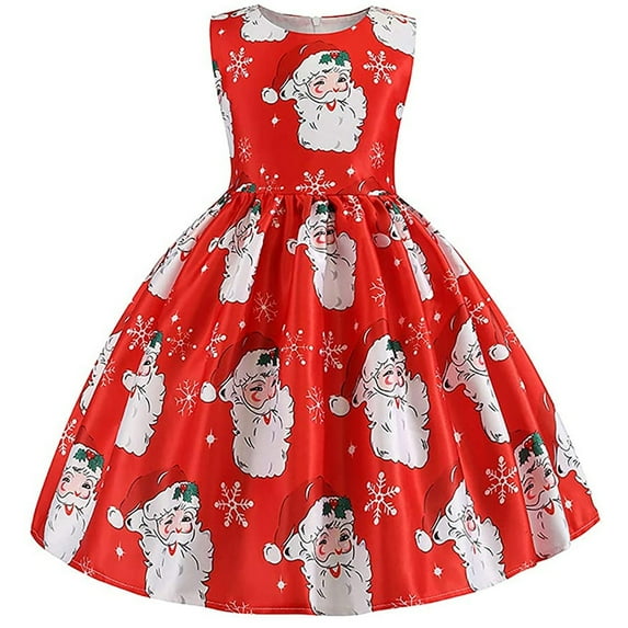 3-9Y Girls Christmas Dress Fancy Halloween Festival Party Costume