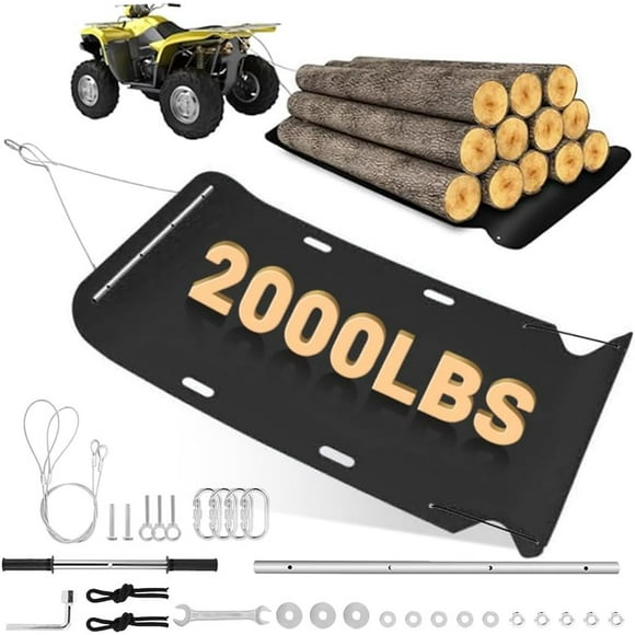 3.9ft x 9ft Yard Drag Sled 47"x110" Yard Glider with Steel Pull Cable Drag Mat