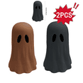 thumbnail image 1 of 3.9in Cute Ghost Figurine - 2pcs Spooky Halloween Statue for Porch & Indoor Decor, Festive Ghost Ornament for Home Setup, Adds Spooky Spirit to Halloween, Black Brown, 1 of 9