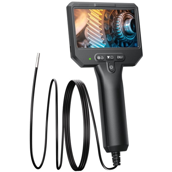 3.9mm Industrial Endoscope Camera with 4.3" IPS Screen, 5FT Semi-Rigid Cable, IP67 Waterproof Snake Camera, 1920P HD Borescope for Car Engine, Plumbing & Mechanical Inspection Tools