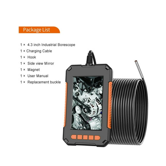 3.9mm Inspection Camera 1080P HD 4.3 inch LCD Screen IP67 Waterproof Snake Camera with 6 LED Lights for Pipe Sewer Drain , User-Friendly Borescopes