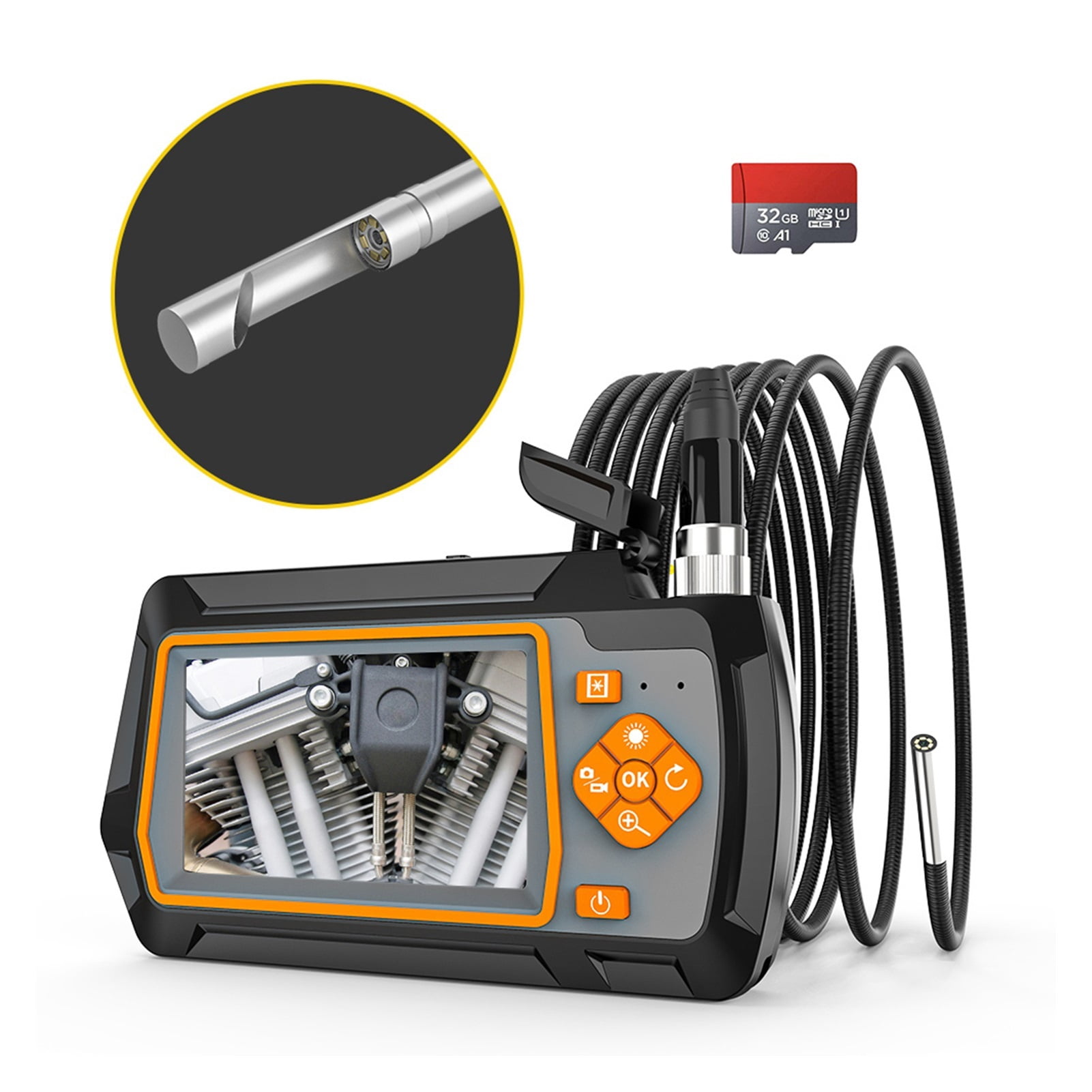 3.9mm LCD Endoscope Cleaning Visual Inspection Camera 20 Caliber & Larger Shooting Insertion Tube &4.3 Inch 1080P ,Various Applicable