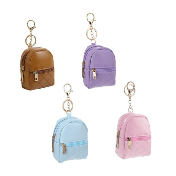 4Pack Small Multi-color Wallet for Women,3.9x3.2x1.8In Mini Backpack Keychains,Zipper Pocket Keychains Accessories for Party,Ourdoor,Home