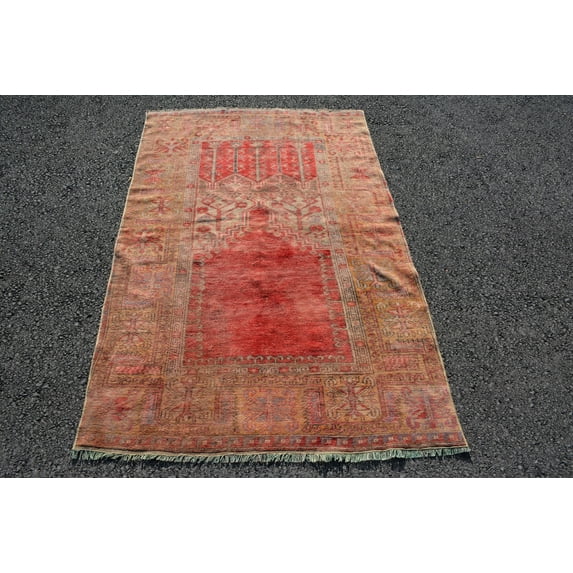 3.9x6.1 ft Accent Rug, Turkish Rug, Kitchen Rug, Cool Rug, Vintage Rugs