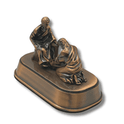 3 ARCHES USA Copper Jesus Washing Disciples Feet Statue - Religious Little Jesus Figures & Christian Home Decor - Spiritual Table Centerpiece - Meaningful Biblical Present Small 3