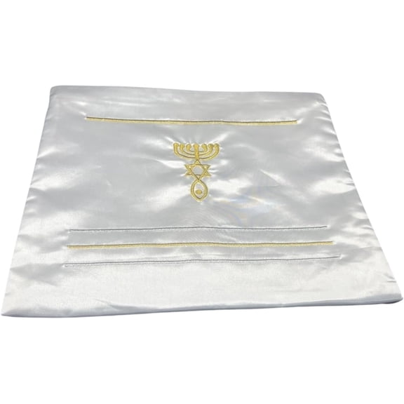 3 ARCHES USA Prayer Shawl Satin Bag With Messianic Sign -Tallit and Tefillin Satin Bag Zippered.