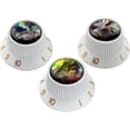 thumbnail image 1 of 3 Abalone Top White Electric Guitar Control Speed Dial Knobs White ST Metric, 1 of 12
