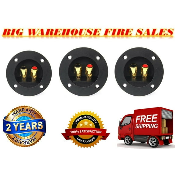 3 Absolute USA RST-400 4-Inch Round Gold Twist Banana Jacks Terminal Cup