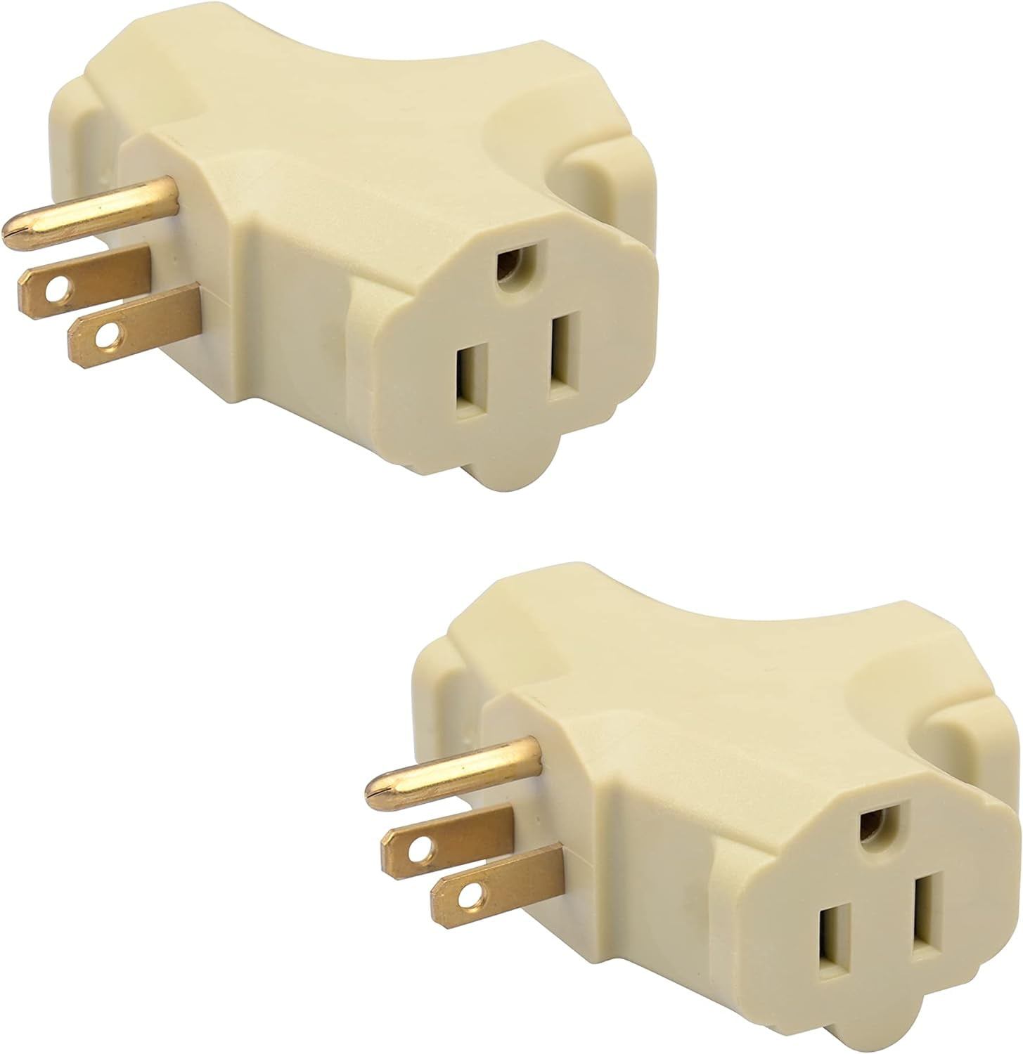 3 Adapter [TShaped] By UL Listed 3 Prong Grounded Plug Power Tap 5A