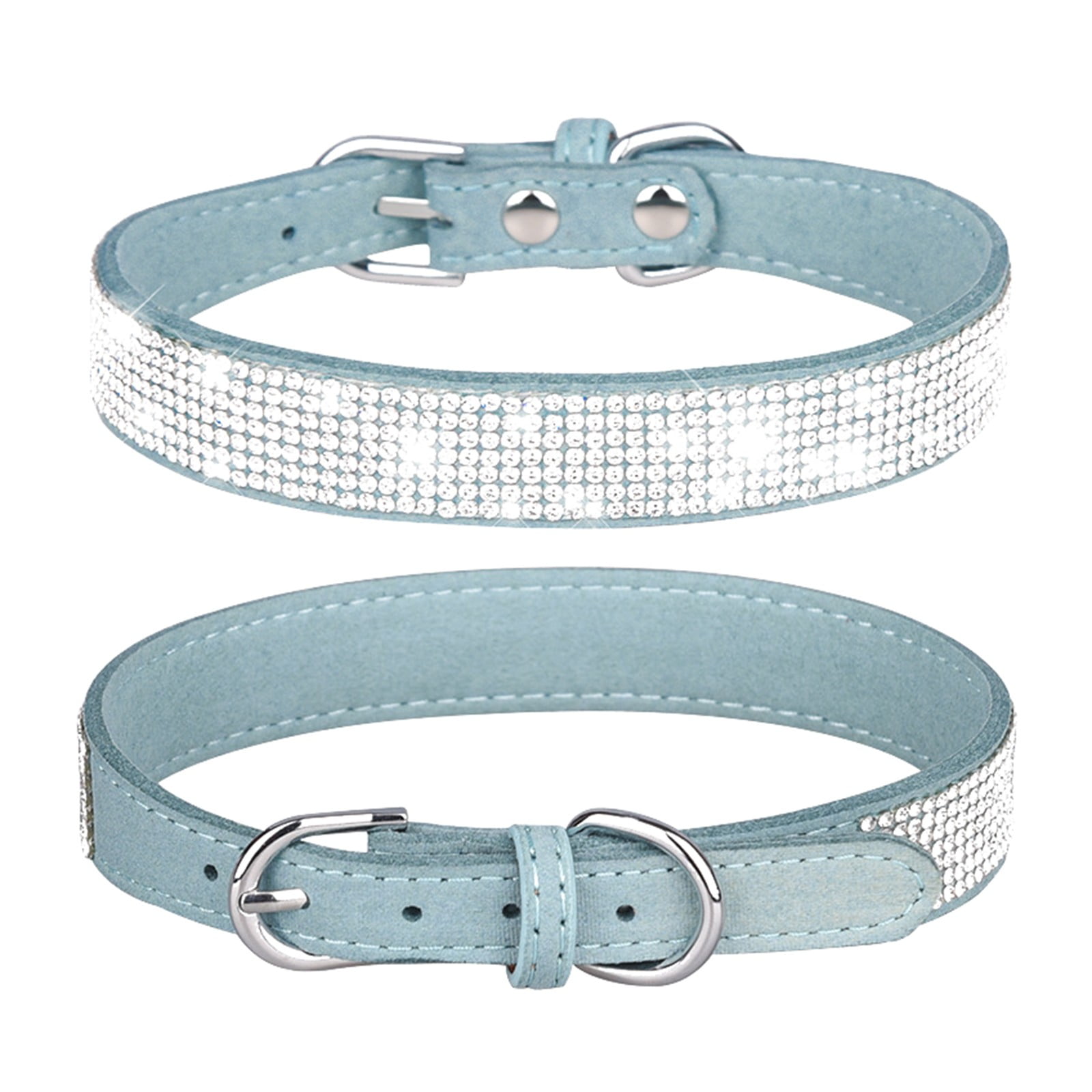 3 Adjustable Sizes Personalized Cute Dazzling Sparkling Soft Suede Leather Dog Cat Rhinestone Collar Diamond Pet Dog Puppy Collars For Small Cat Dogs As Pet Gift XXS Walmart