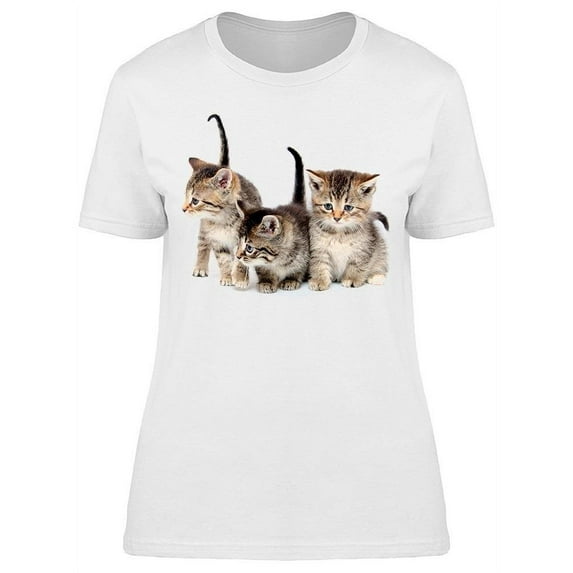 3 Adorable Kittens T-Shirt Women -Image by Shutterstock, Female Medium