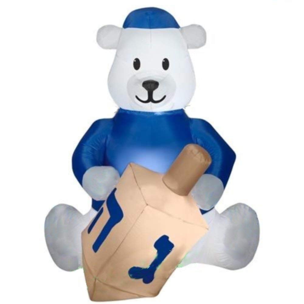 3' Airblown Bear Holding Hannukkah Dreidel Christmas Inflatable