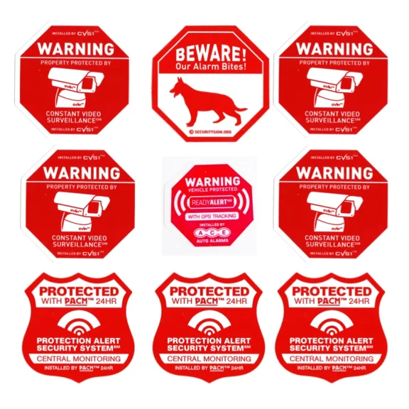 3 Alarm 4 Cctv Security Camera 1 Dog & Static Cling Auto Alarm Decal See Store