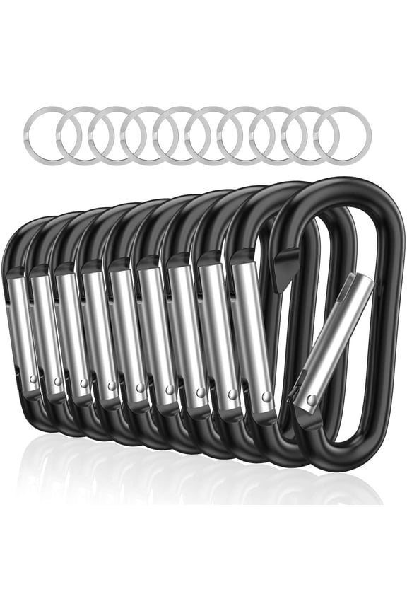 3" Aluminum Carabiner D Ring, Caribeener Clip, pring nap Hook for Keychain Clip, et of 10