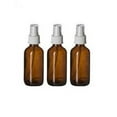 thumbnail image 1 of 3 Amber 4oz Boston Round Glass Bottle White Spray Fine Ribbed Mist Sprayer, 1 of 1