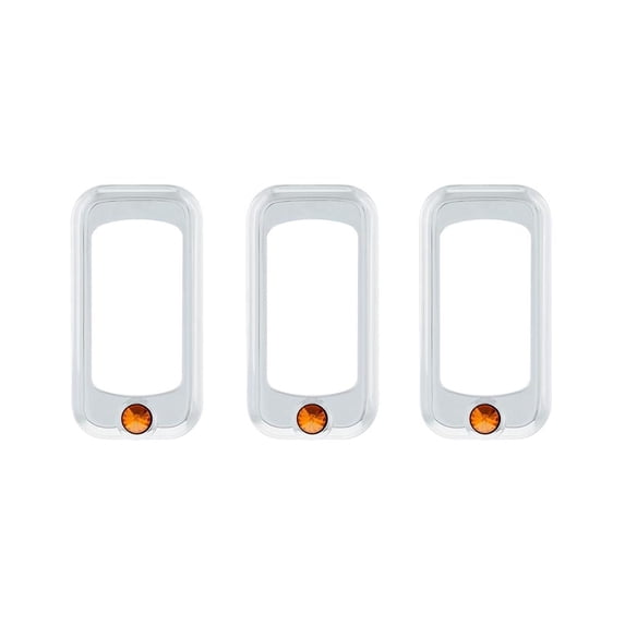 (3) Amber Rocker Switch Trim Peterbilt Fits Kenworth Truck Semi