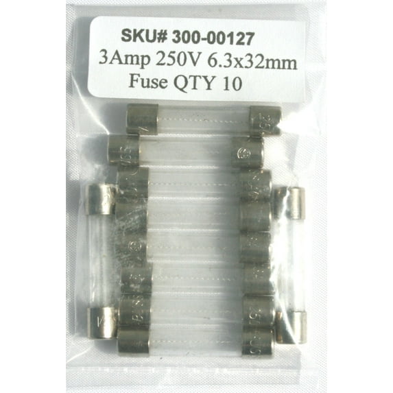 3 Amp 250v / 6.3x32mm Fuse / 3amp 250 Volts / Fast Blow / Lot of 10