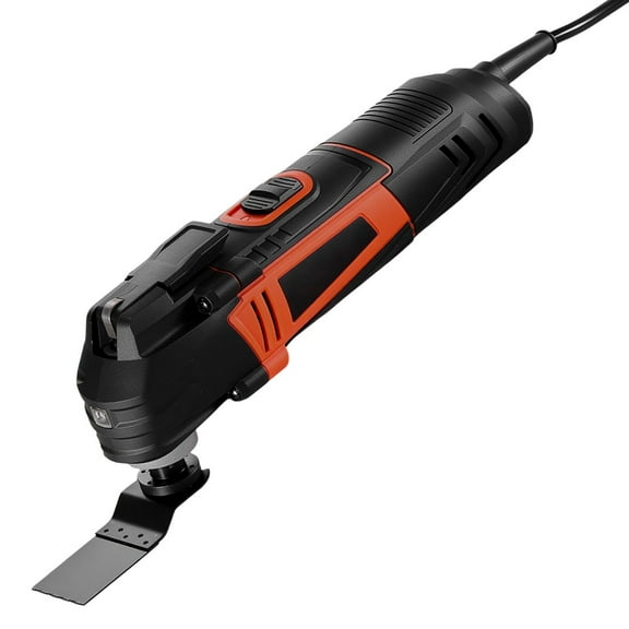 3 Amp Corded Oscillating Multi Tool with 6 Speed Settings 15000 to 22000 OPM 3.2 Degree Oscillating Angle 13 Piece Saw Blade Set LED Work Light and Tool Bag