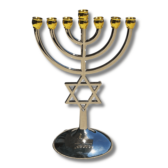 3 Arches USA 7 Branch Menorah Home Decor Gold-Silver Plated Candelabra