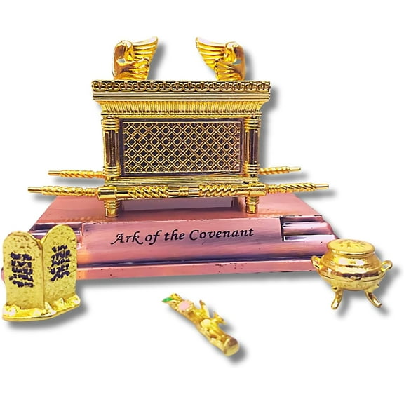 3 Arches USA The Ark of The Covenant Replica ,Gold Plated  Figurine , Small