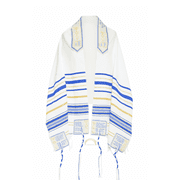 3 Arches USA The Blessing Tallit, Large 73"x33" Messianic Prayer Shawl Royal Blue-Large