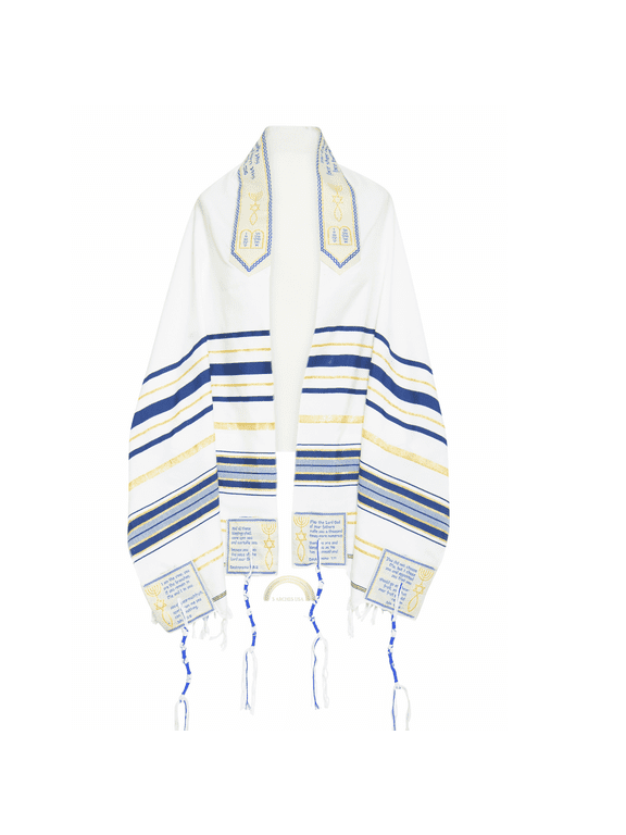 The Blessing Tallit, Messianic Prayer Shawl (Navy Blue-Medium)