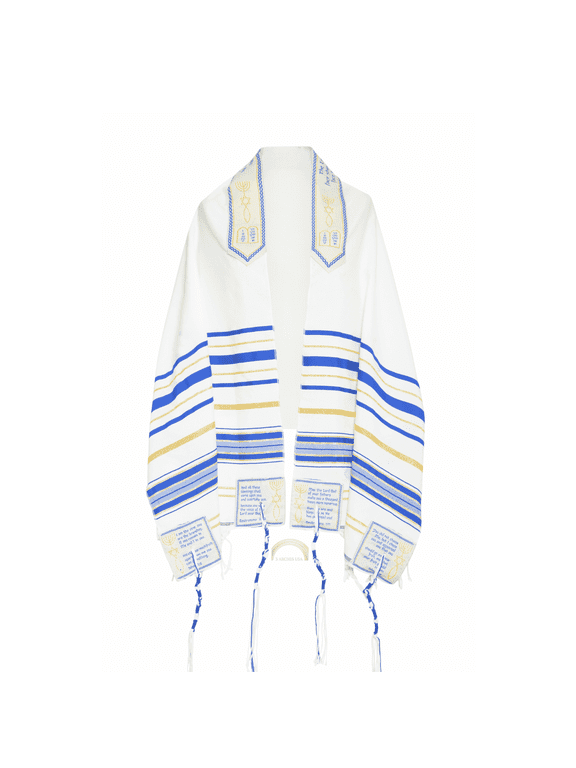 The Blessing Tallit, Messianic Prayer Shawl (Royal Blue-Medium)