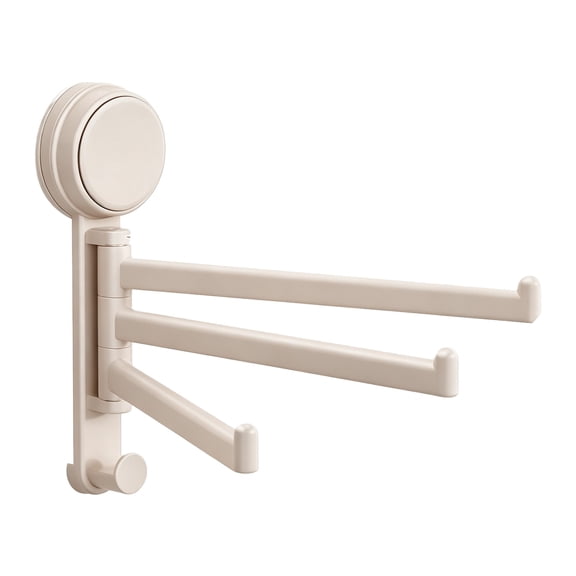 3-Arm Swivel Suction Cup Towel Rack, 3-Tiers Adjustable Suction Cup Towel Bar, Space Saving Wall Mounted Towel Holder, 3 Arms Rustproof Swing Out Towel Hanging for Bathroom Kitchen