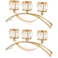 thumbnail image 1 of 3 Arms Crystal Candle Holders, Arch Candlestick Table Candelabras Centerpieces for Wedding, Dinning Room, Cabinet Ornaments, Home Decoration， Gift (Gold, 2 Pcs-3 Arm Arched), 1 of 7