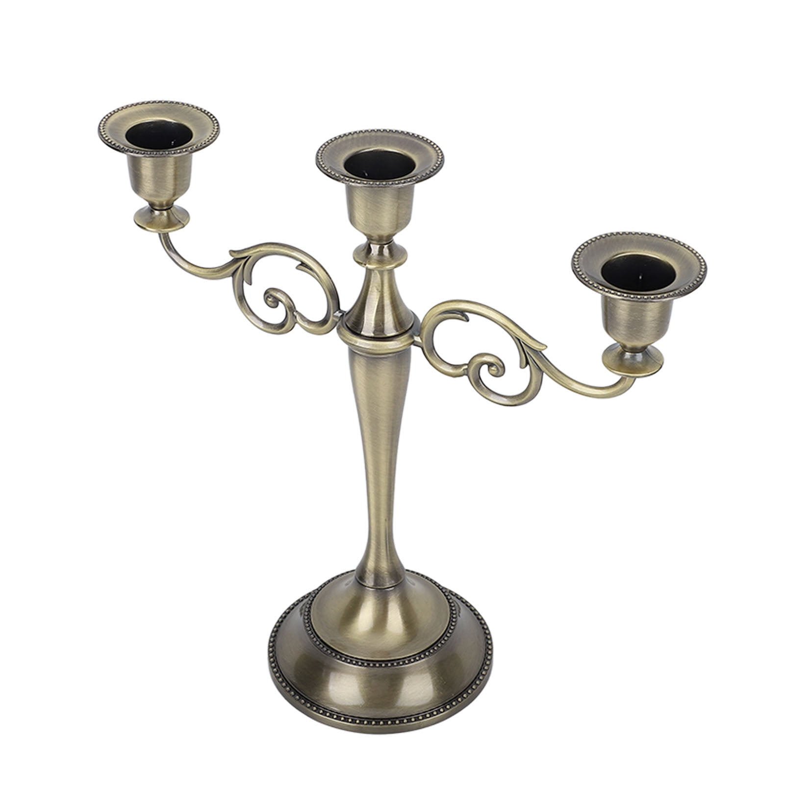 3 Arms Metal Candelabra Candlestick, European Retro Elegant Candle