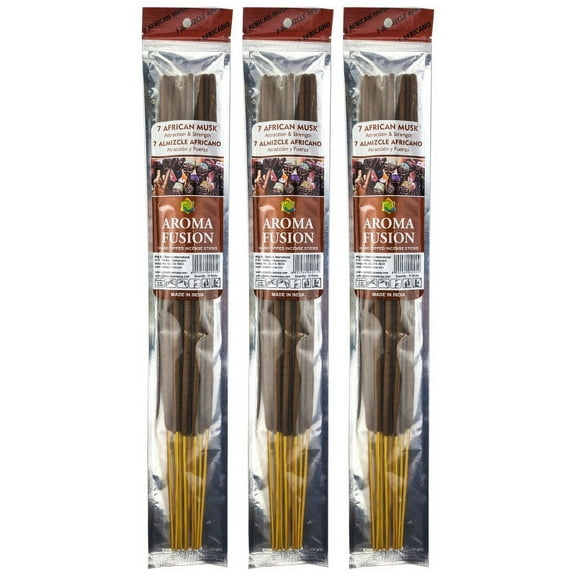 3 - Aroma Fusion 19" Jumbo Hand Dipped Incense Sticks 10-Stick Packs - 7 African Musk Scent
