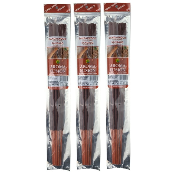 3 - Aroma Fusion 19" Jumbo Hand Dipped Incense Sticks 10-Stick Packs - Sandalwood Scent