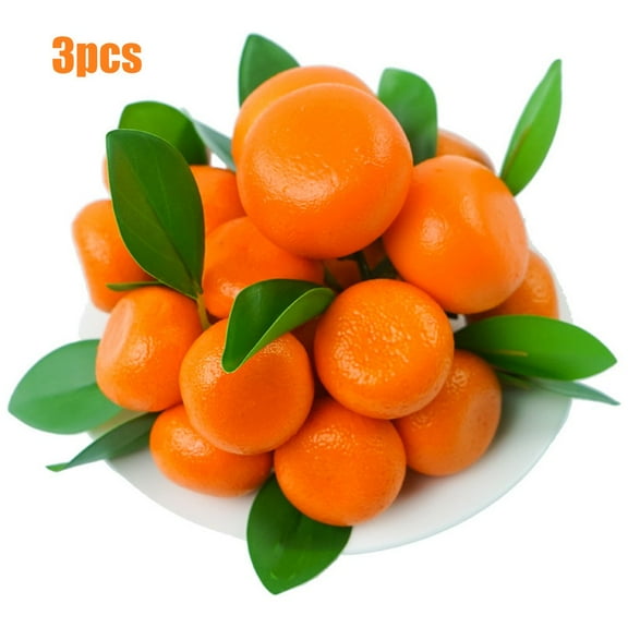 3 Artificial Oranges Set Fake Fruit Lifelike Simulation Orange For Home Kitchen