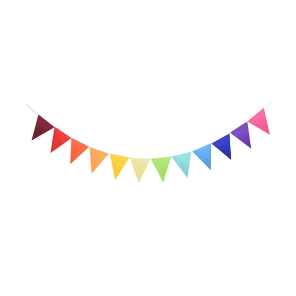 3 Assembled Rainbow Banners Felt Bunting Multicolor for Colorful Birthday Party Decorations