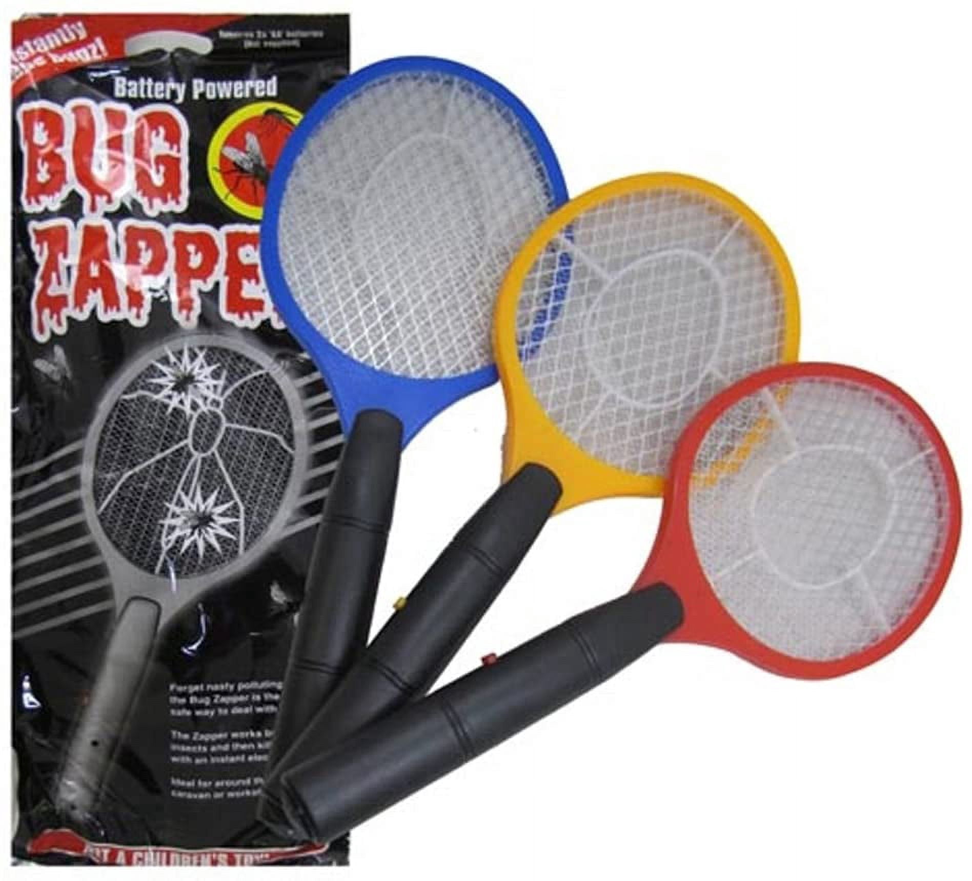 3 Assorted Bug Zappers - Battery Powered Electrical Bug Swatter - Tennis Racket Fly Swatter
