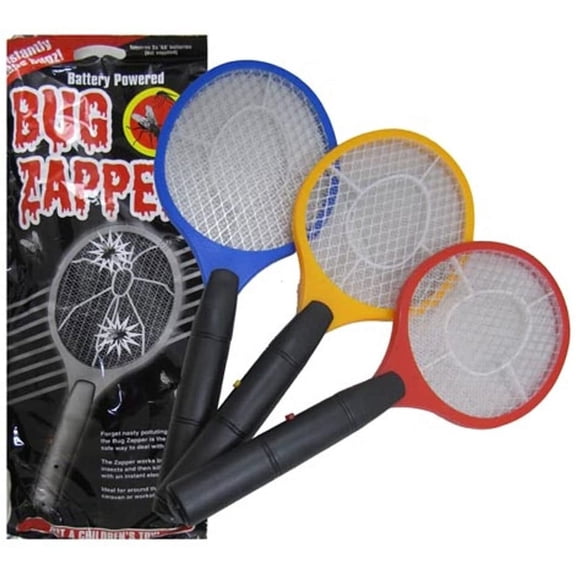 3 Assorted Bug Zappers - Battery Powered Electrical Bug Swatter - Tennis Racket Fly Swatter