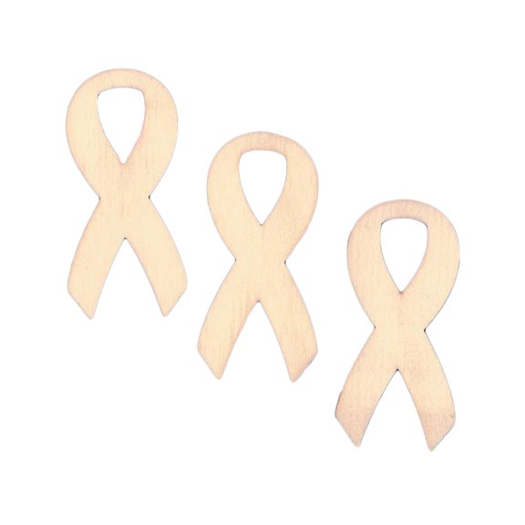 3 Awareness Ribbons Unfinished Wooden Shapes Craft Cutouts DIY Unpainted 3D Plaques 4 Inches