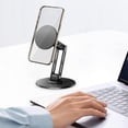 thumbnail image 1 of 3-Axis Adjustable Metal Phone Stand with Magnetic Base, Foldable Desktop Holder for Live Streaming Video Calls – Rotatable Tablet Stand for iPhone iPad Samsung, 1 of 5