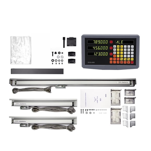 3 Axis Digital Readout Display Set DRO SDS3MS With 3PCS Glass Linear Scale Ruler Encoder Sensor 120~1020mm for Lathe Mill ,High Accuracy