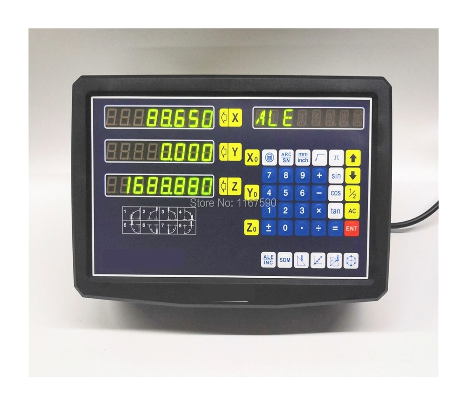 3 Axis Digital Readout With Linear Scale 100-1020mm 5um Res Linear ...