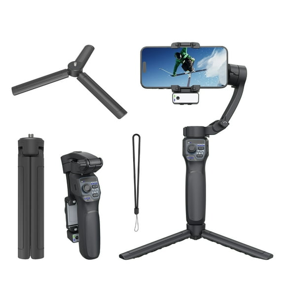 3-Axis Phone Gimbal, Gimbal Stabilizer for Smartphones, Intelligent Gimbal with Face/Object Tracking, Portable and Foldable