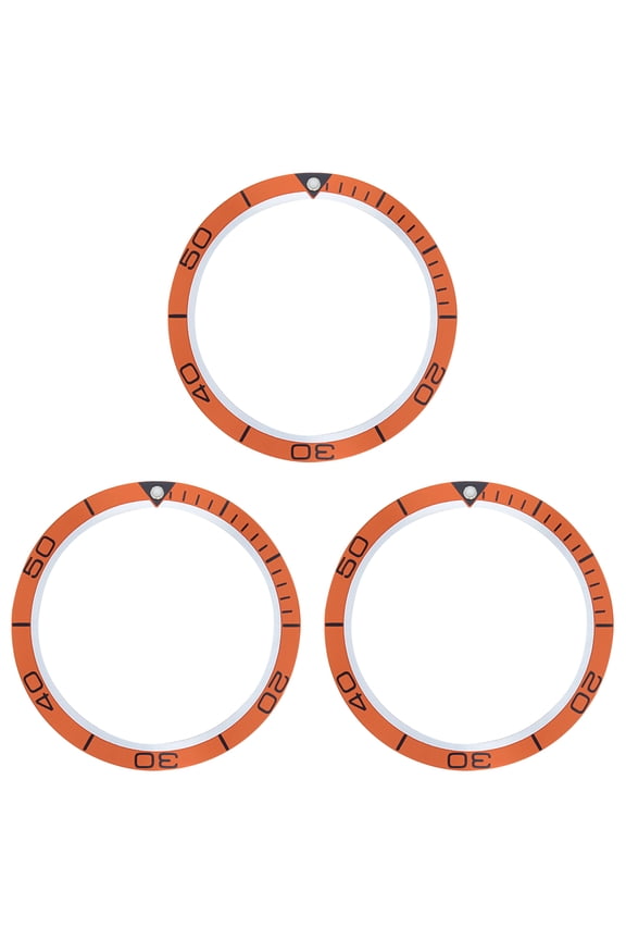3 BEZEL INSERT FOR OMEGA WATCH SEAMASTER PLANET OCEAN 45MM 45.5MM ORANGE TOP QTY