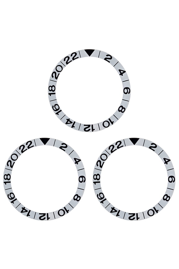 3 BEZEL INSERT GMT FOR OMEGA SEAMASTER PLANET OCEAN 2538.20 SILVER SWISS