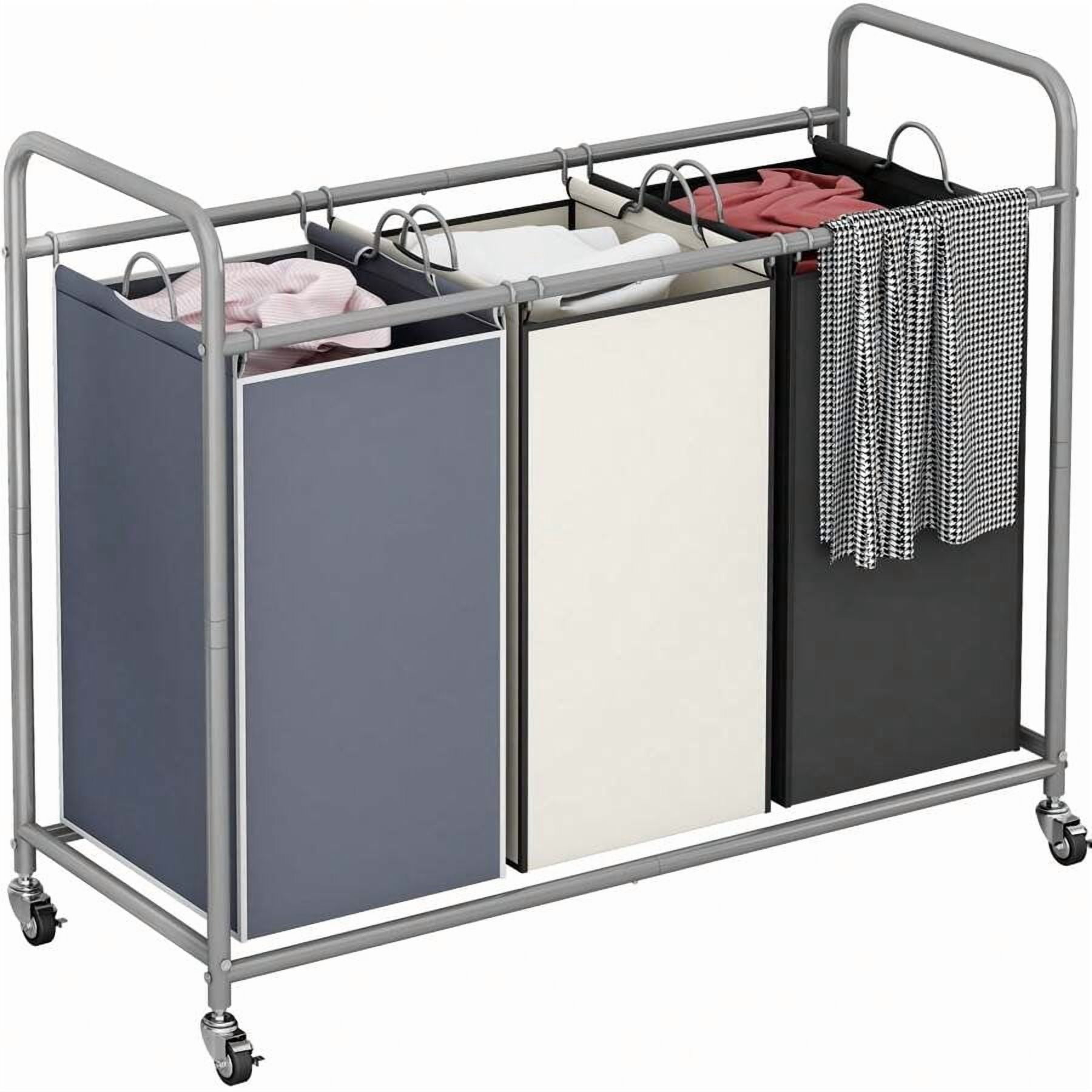 3-Bag Laundry Basket Hamper Laundry Sorter Cart Laundry Room ...