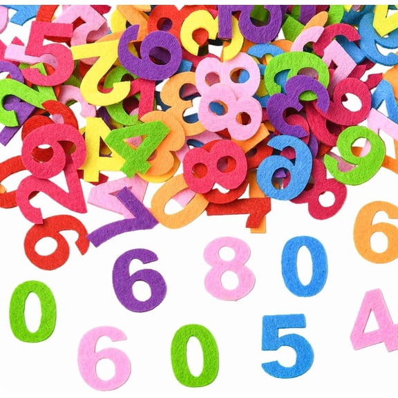 3 Bags 150Pcs Felt Craft Numbers Small Felt Shapes Colorful Assorted Number Fabric Pieces Ornaments Pads Embellishments Accessories