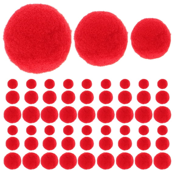 FONDOTIN Red Polyester Pom Poms for Christmas Crafts and Holiday Decorations, 3 Bags for Projects