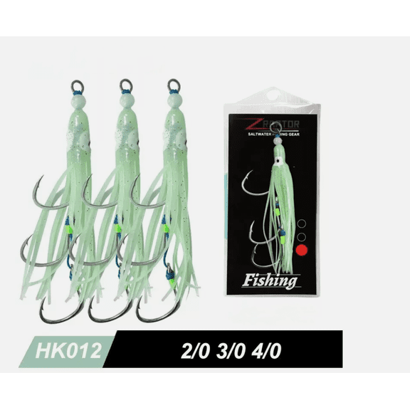 3 Bags Triple Assist Octopus Hook Trolling Jigging Fishing Hooks Glow Double