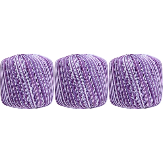 3 Ball Pack Threadart 100% Pure Cotton Multicolor Crochet Thread - Size ...